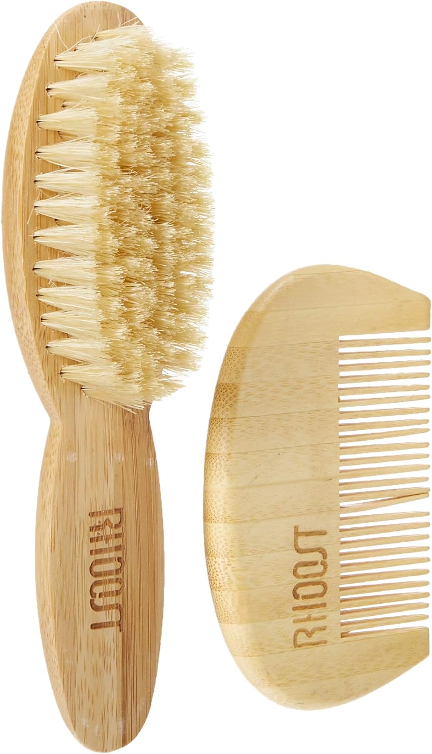 wooden baby brush and comb