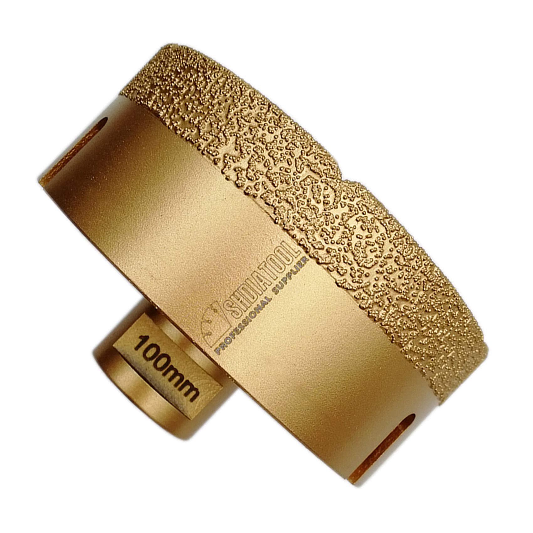 SHDIATOOL Diamond Drill Core Bit Diameter 100mm for Porcelain Tile Granite Marble Dry Drilling