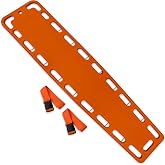 EMS XTRM Spine Board Stretcher Backboard for Patient - EMT Backboard Immobilization Portable Patient Transport Rescue Lightweight PE Plastics Ambulance Stretcher Gurney, Orange
