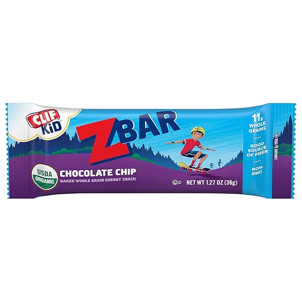 ZBAR – CHOCOLATE CHIP – SOFT-BAKED ENERGY SNACK BARS – NON-GMO – 12G WHOLE GRAINS – USDA ORGANIC GRANOLA BARS (24 PACK)