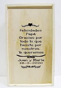 Arte-Deco Caja de Madera para 2 Botellas de Vino, grabada y ...