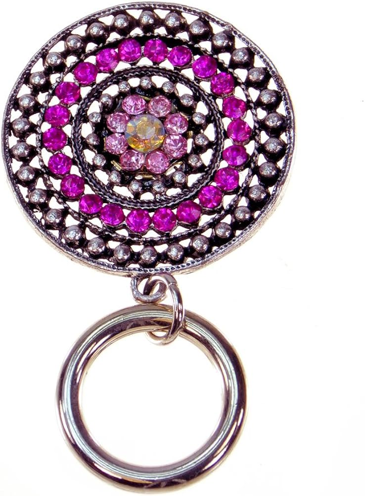 ID Badge/Eyeglass Holder Pin Dazzle in Pink Jewelry