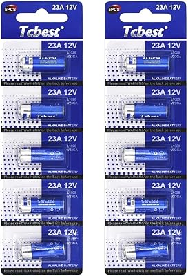 10 pilas alcalinas especiales Dunamis 23A A23 de 12 voltios, AKA MN21 LRV08, para uso en mandos a distancia, timbres inalámbricos, sistemas de seguridad, etc. (paquete de 10)