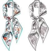 BHAHB 2PCS Hair Head Scarf Silk Feeling Long Satin Neck Satin Scarves for Handbag Cute Decoration Aesthetic Women 59 * 6.7''