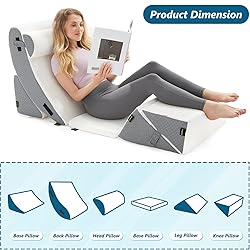 Longering 6PCS Orthopedic Bed Wedge Pillow Set for
