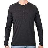 MERIWOOL Men's Base Layer Long Sleeve Henley - Lightweight Merino Wool Thermal