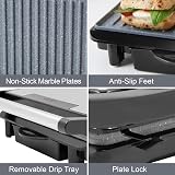 Quest Deluxe Health Grill Panini Press Marble Coating Auto Temp Control view 4
