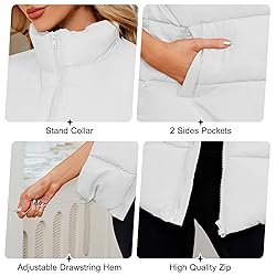 Century Star White Puffer Vest for Women's
