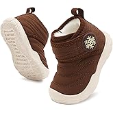 BARERUN Barefoot Baby Boys Girls Boots Warm Winter House Shoes for Toddler Girls Boys Waterproof Fleece Kids Snow Boots Faux Fur Infant Booties Walking Shoes for Indoor Outdoor