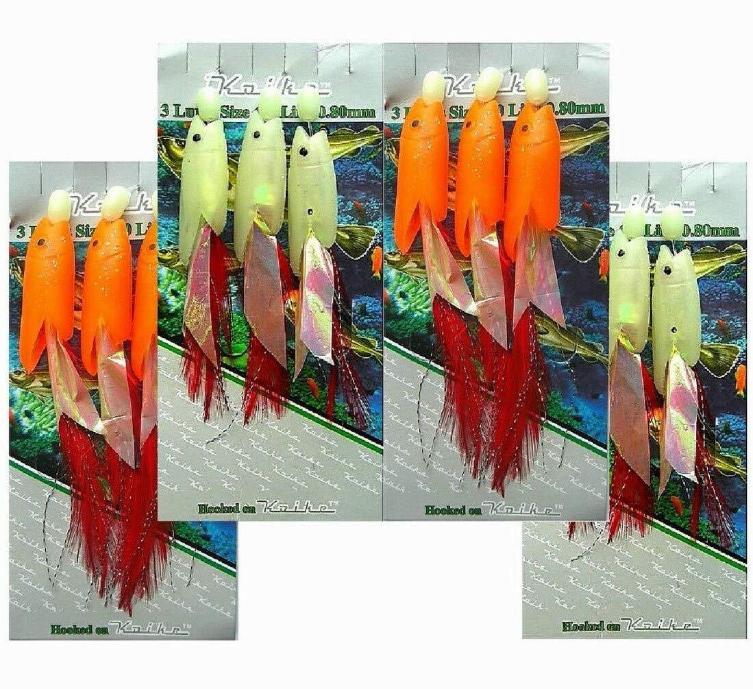 4 PACKS OF LARGE SEA FISHING TACKLE HOKKAI COD BASS MACKEREL RIGS LURES FEATHERS