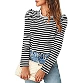 Am Direct Womens Puff Long Sleeve Shirts Crewneck Fall Tops Basic Dressy Casual Blouses 2025 Trendy Outfits