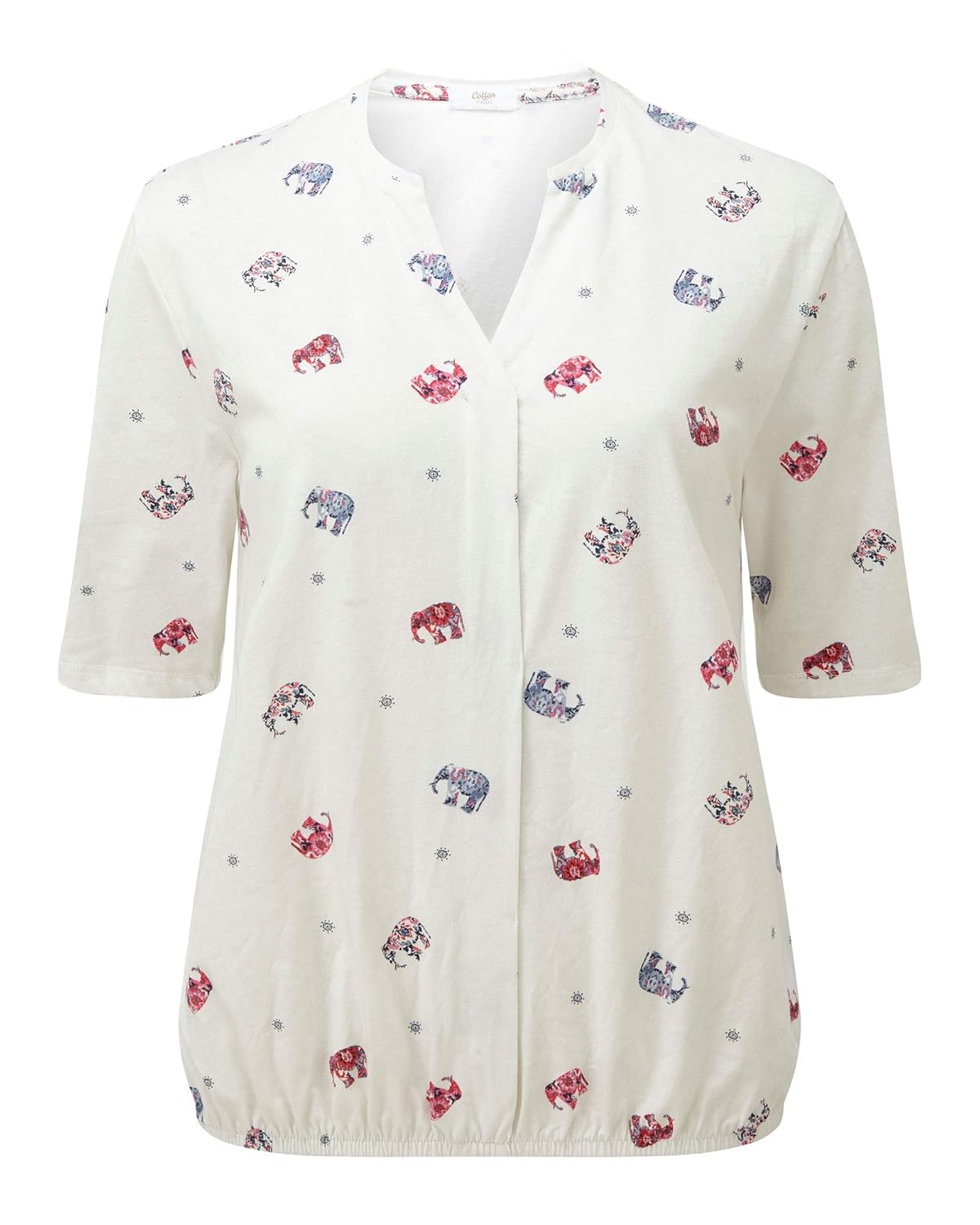 Cotton Traders Womens Ladies Casual Design Elasticated Hem Jersey Blouse Tops, Tees & Blouses 