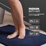 KEPLIN Non-Slip Bath Mat Navy Microfibre Quick Dry Machine Washable view 4