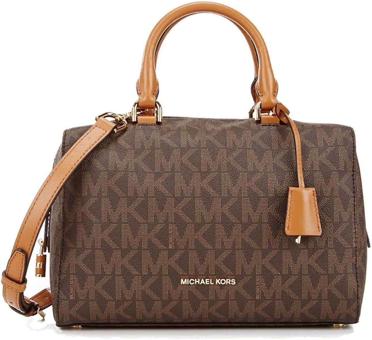 MICHAEL KORS Kirby Medium Logo Printed Satchel, Brown