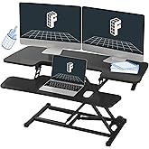 FLEXISPOT Sit to Stand up Desk Riser 42in Standing Desk Converter Height Adjustable Computer Workstation with Large Keyboard 