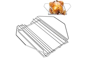 DELSbbq Adjustable Turkey Roasting Rack, Poultry Rack for Smokers, Grills, Wire Roasting Baking Broiling Chicken Roasting Rack, Turkey Roast Rack Accessories