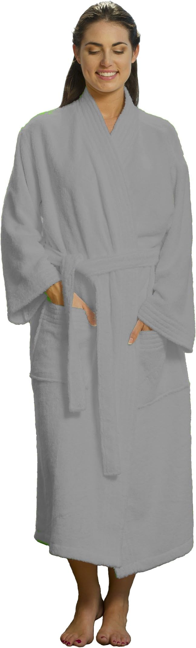 Unisex Adult Kimono Bamboo Robes - Silver, Small/Medium