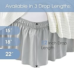 FreshCulture Twin Bed Skirt - Elastic Wrap