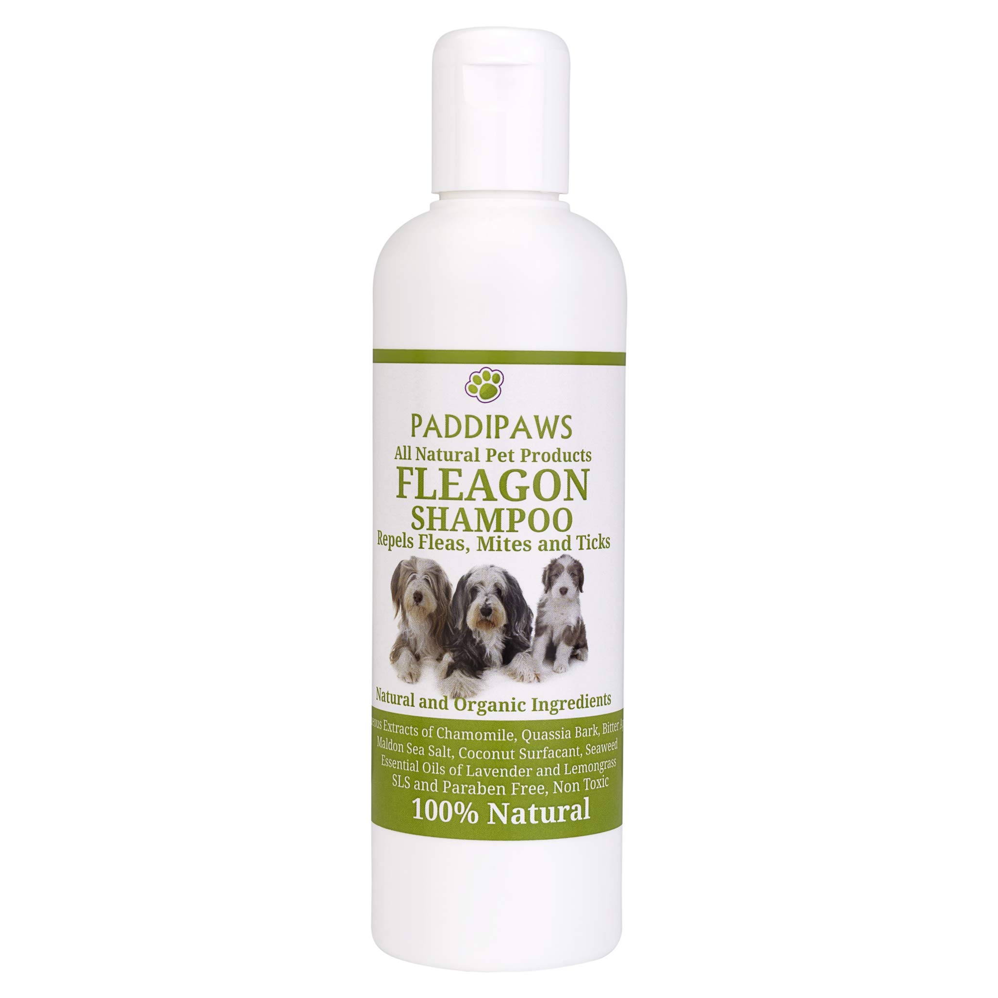 100% Natural Flea Shampoo for Dogs - Flea Away Shampoo for dogs to kill Fleas and Eggs - Safe Chemical Free - Natural Dog Cleanser for Parasites