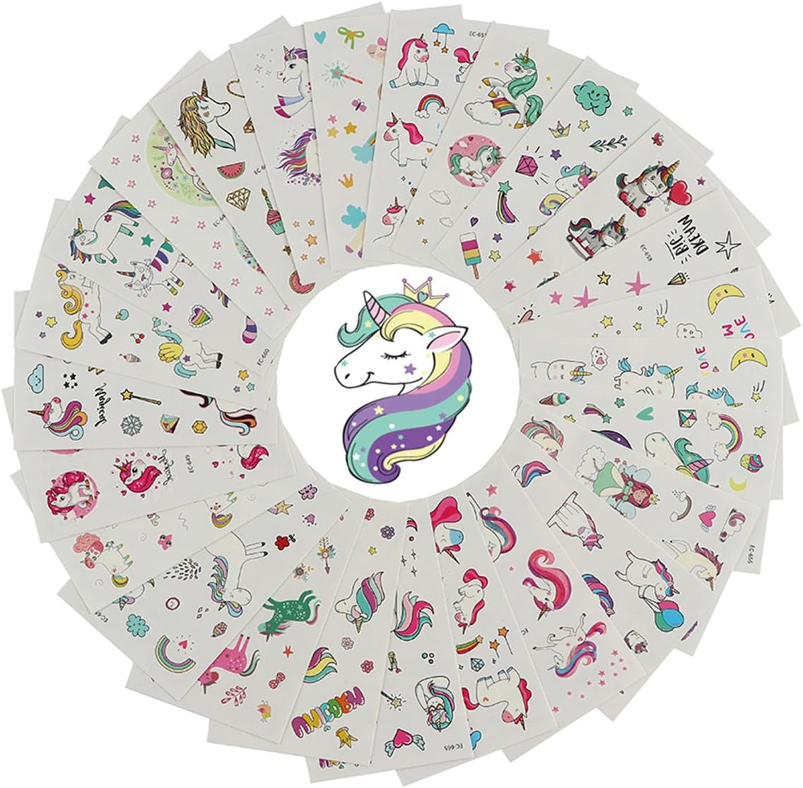 Hraindrop 350PCS Unicorn Temporary Tattoos for Kids Birthday Party, Girls Party Favors, Unicorn Party Supplies Party Favors(25Sheets)