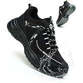 ISOOUS Steel Toe Shoes for Women Men Wide Waterproof Non Slip Work Sneakers Lightweight Breathable Safety Tennis Shoes Comfortable Construction Work Safety Puncture Proof Indestructible Work Shoes