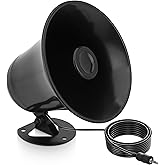 Pyramid Outdoor Trumpet Car Horn Speaker - 5” Pa Horn Speaker w/ 8 Ohms Impedance, 15 Watt Power, Adjustable Bracket, 10' Pre-Wired Cord, 3.5mm Mono - Pa Speaker for Cb Radio Car Siren System-PS5