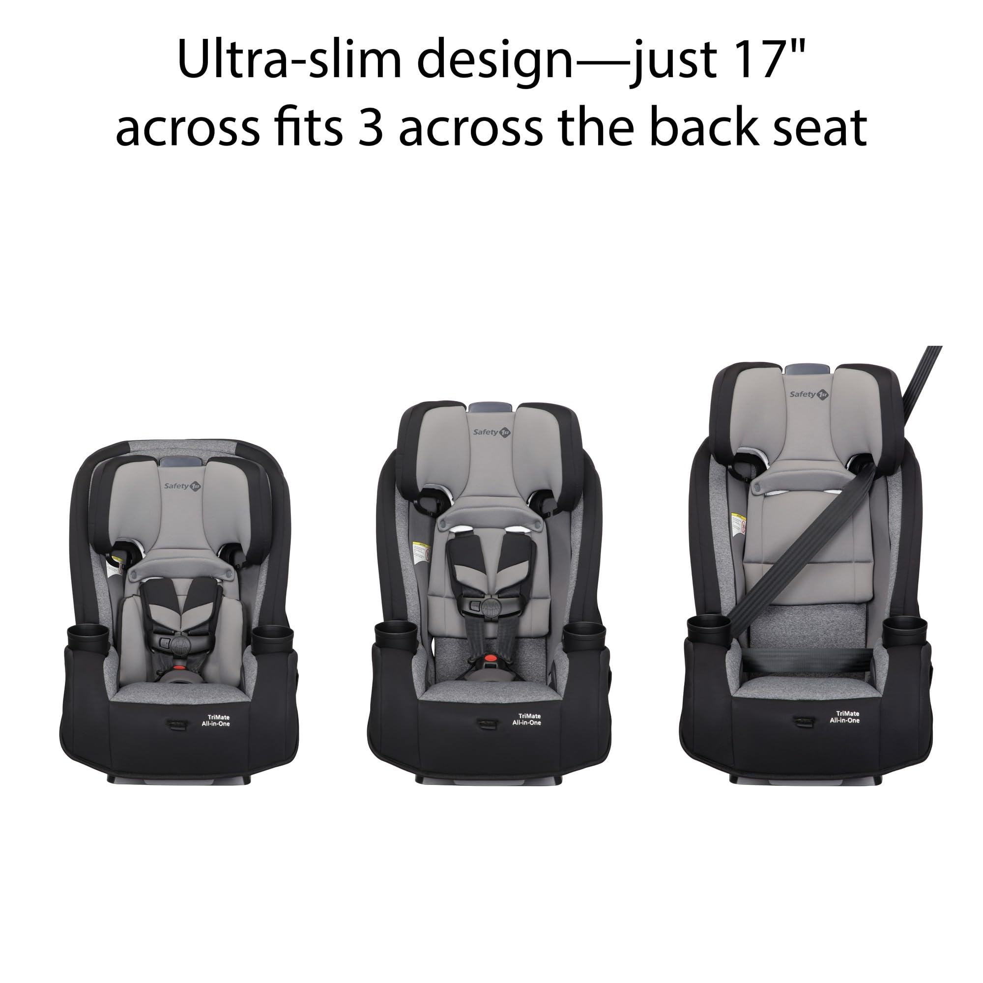 Safety 1st Convertible Car Seat, Convert from Rear to Forward Facing and Belt-Positioning Booster, Dunes Edge, From Birth to Age 10, TriMate