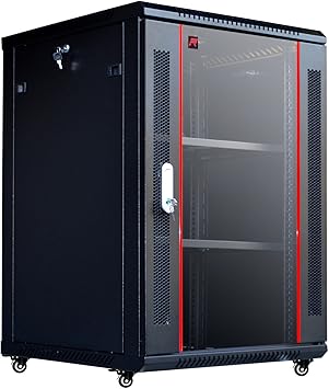 18u 24 Depth Server Rack Cabinet Enclosure Fully Equipped