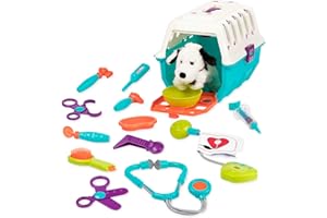 Battat – Veterinarian Toy Set with Plush Dalmatian Puppy & Carrier – Complete 15 Pieces Kids Pretend Play Medical Kit with St