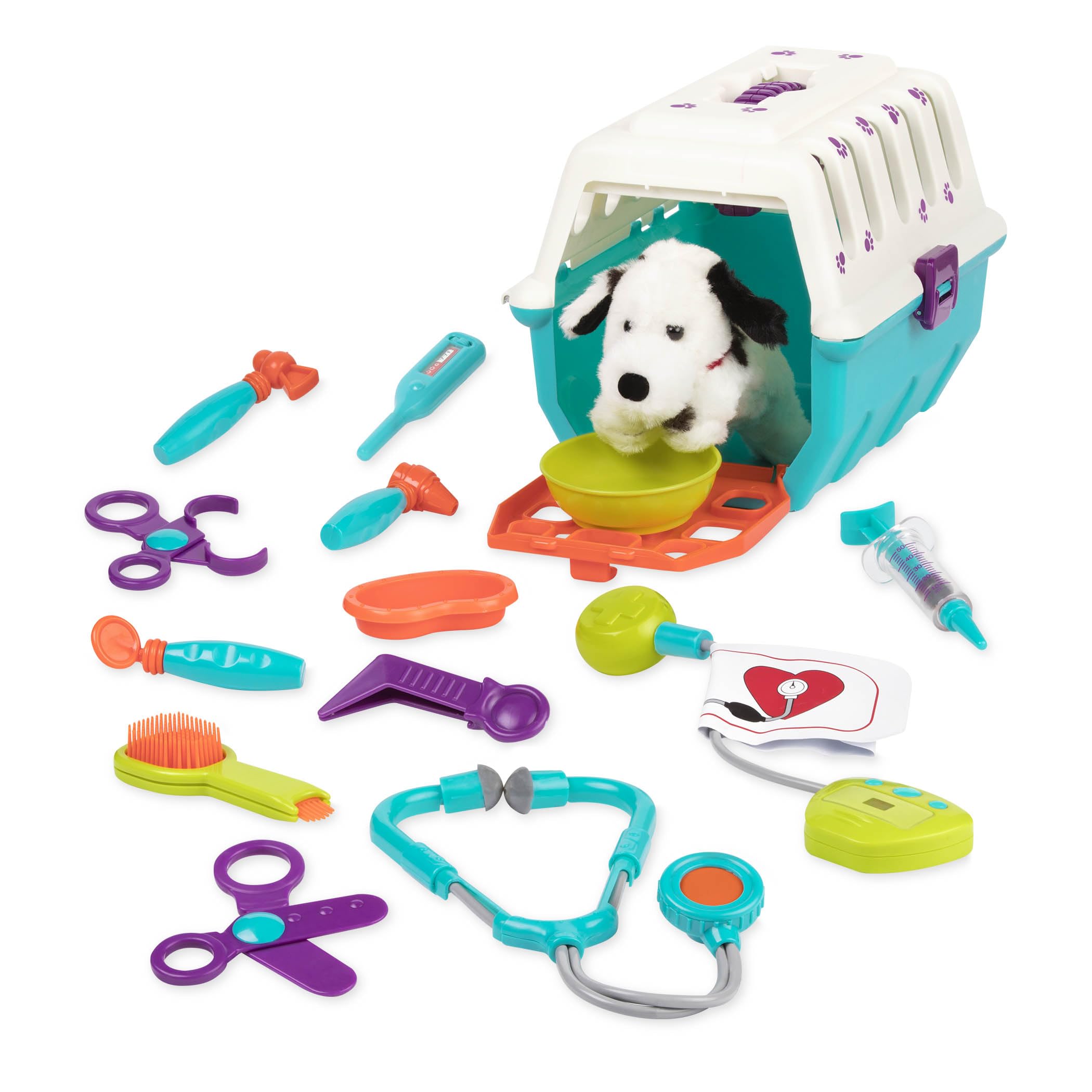 Battat – Veterinarian Toy Set with Plush Dalmatian Puppy & Carrier – Complete 15 Pieces Kids Pretend Play Medical Kit with Stethoscope & Tools – Educational ToddlerToys for Ages 2 – 4 Years
