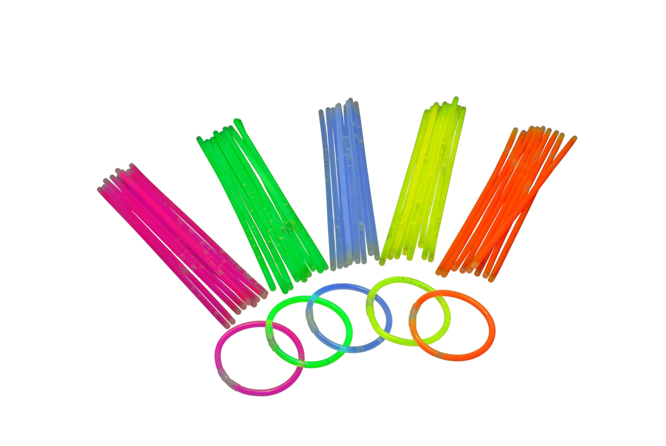 Classic Line 0612 108 – Glow Stick Light Bracelets Inklusv Connectors Pack of 100, Multi-Colour