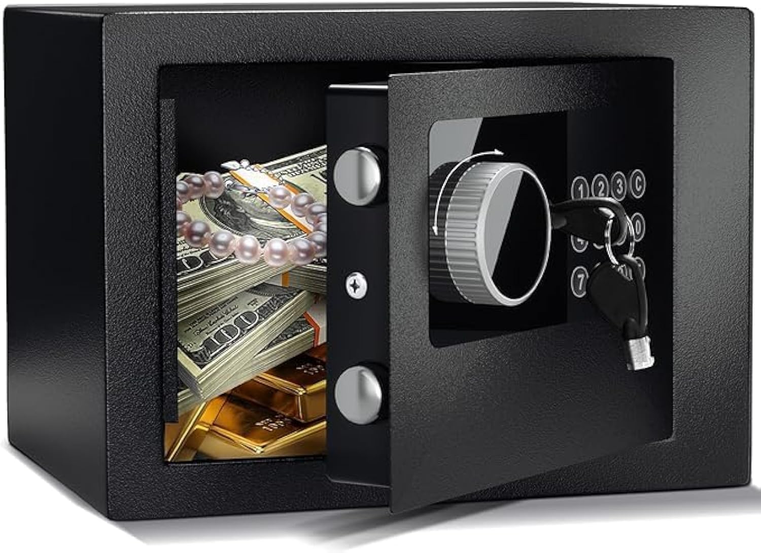 Photo 1 of Digital Electronic Money Safe, 4.6L Alloy Steel Security Wall Box with Intelligent Alarm System, High Security Compact Household Cabinet Safe, Fireproof Safes for Home?black?