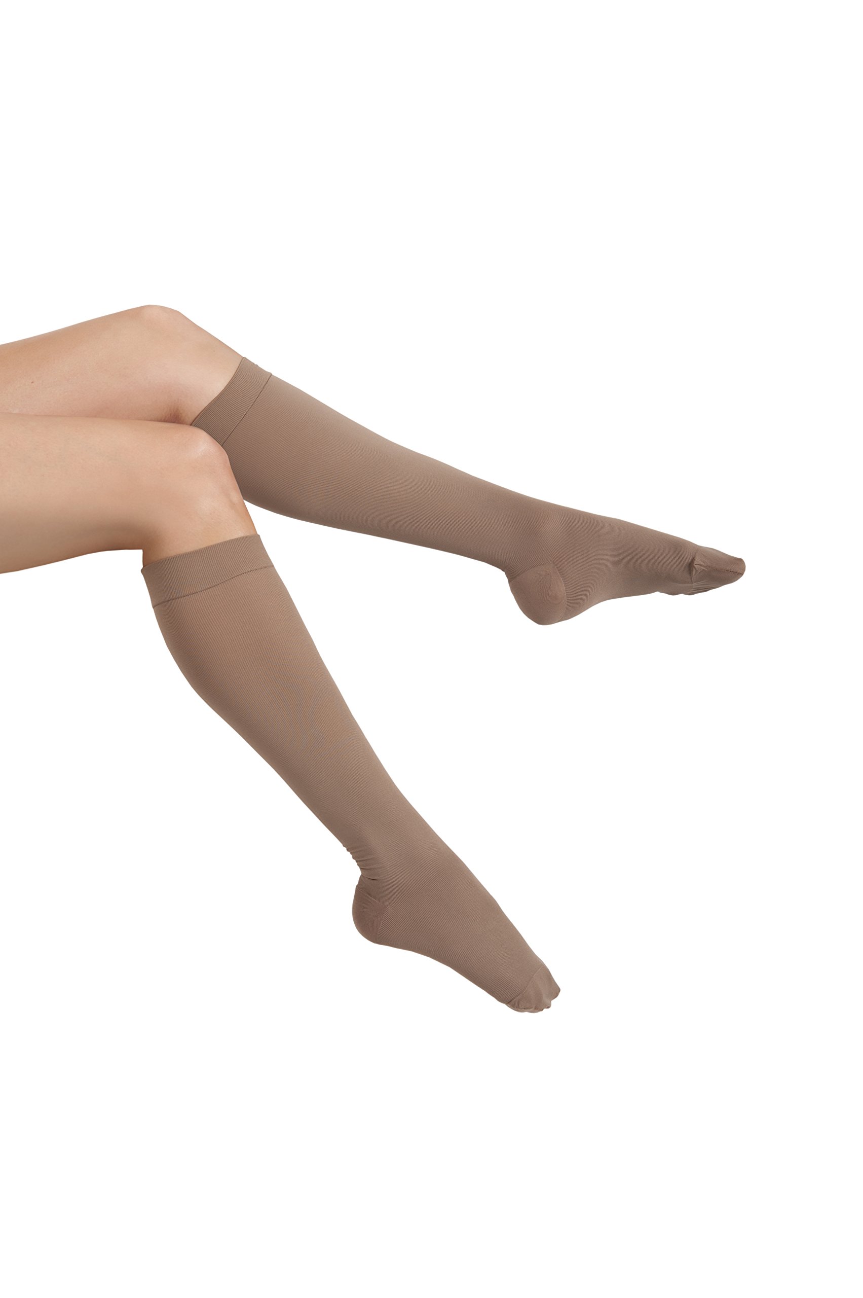 MAXAR Microfiber Knee High Compression Socks for Women & Men - 12-15 mmHg Graduated Compression Stockings for Speed Up Recovery, Circulation, Edema, Varicose Veins - Support socks for Travel, Nursing