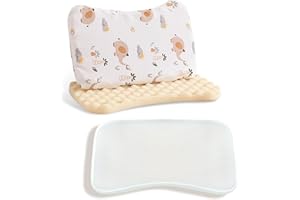 WITTOP Toddler Pillow with Pillowcase for 5-10 Years - Soft Kids Pillow, Breathable Kids Pillow for Sleeping, Comfortable for All Seasons Grey Elephant-L