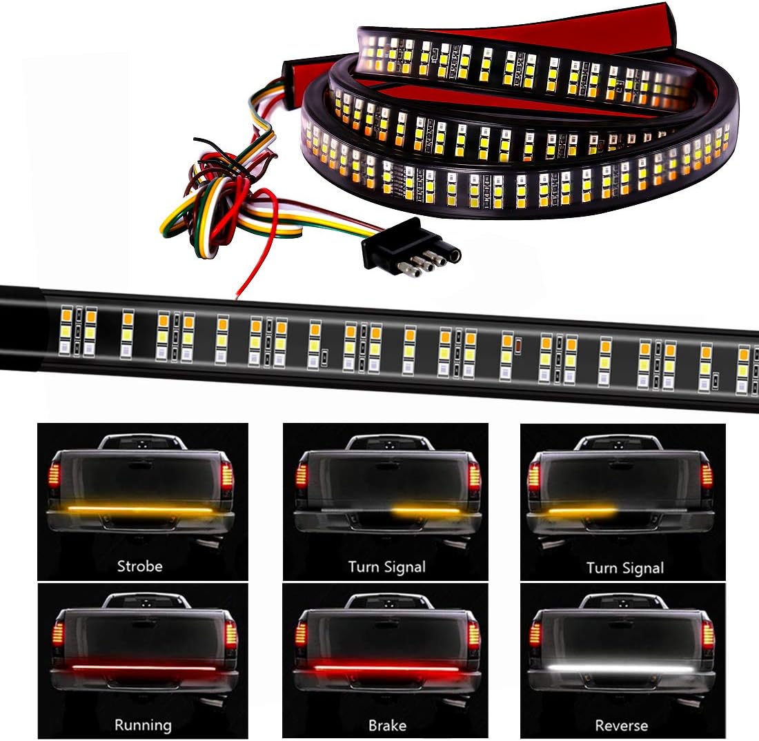 Triple Row Tailgate Light Bar, 60 Inch LED Tail Strip Light