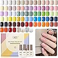 GAOY 42 Pcs Gel Nail Polish Kit, Nude Green Pink Blue Jelly Red Glitter Colors All Seasons Gel Nail Polish Set with Glossy & Matte Top Coat and Base Coat for Salon and DIY Manicure at Home