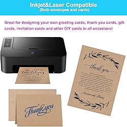 Blank Cards and Envelopes 4x6, 50 Pack Brown Blank