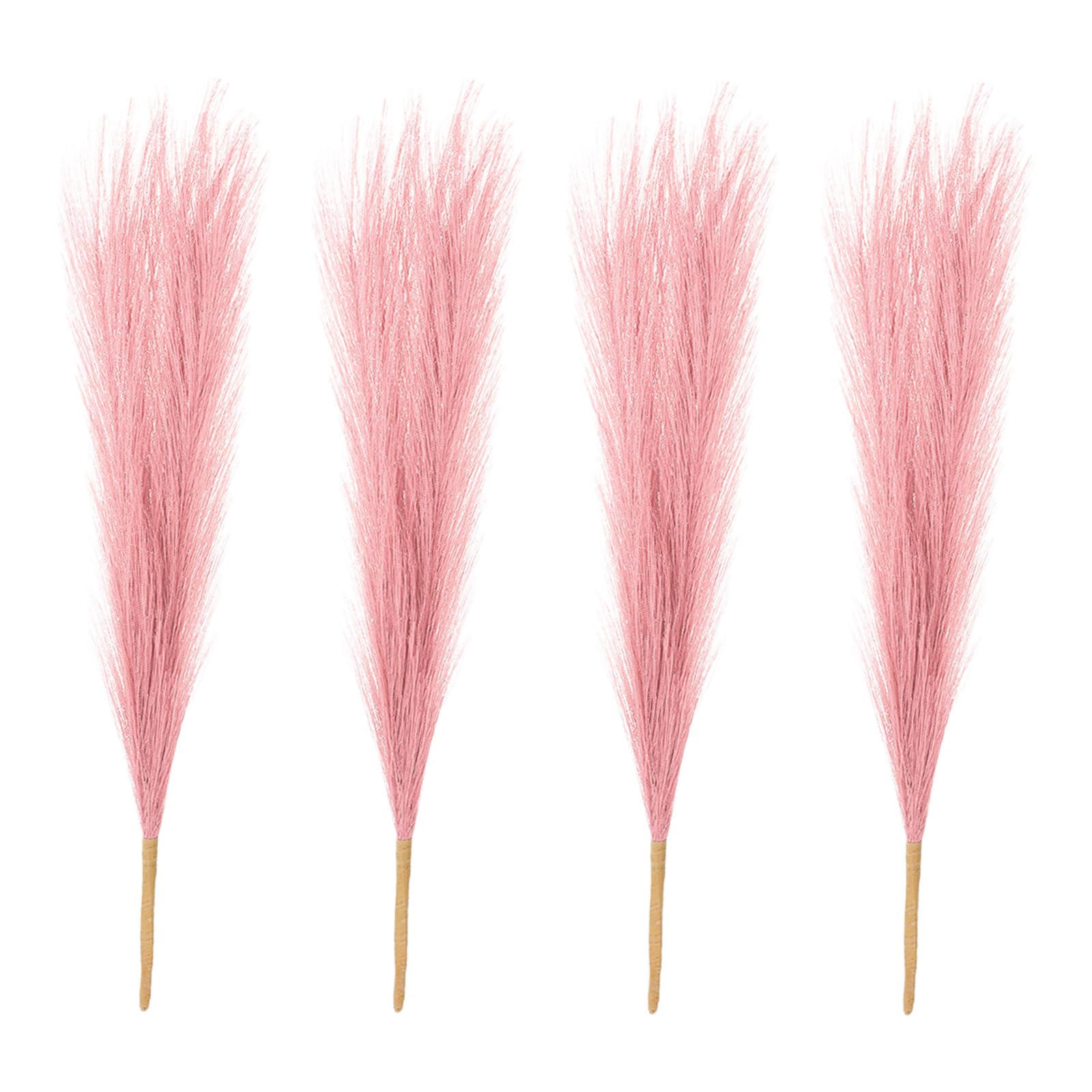 PATIKIL 17 Inch Faux Pampas Grass, 4 Pcs Boho Decor for Home Decoration Artificial Tall Fluffy Stems for Wedding Flower Party Vase Arrangement Centerpieces, Dark Pink