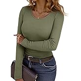 Dokotoo Women's Thermal Shirts Long Sleeve Light Fleece Lined Undershirt Warm Slim Fit Basic Tops