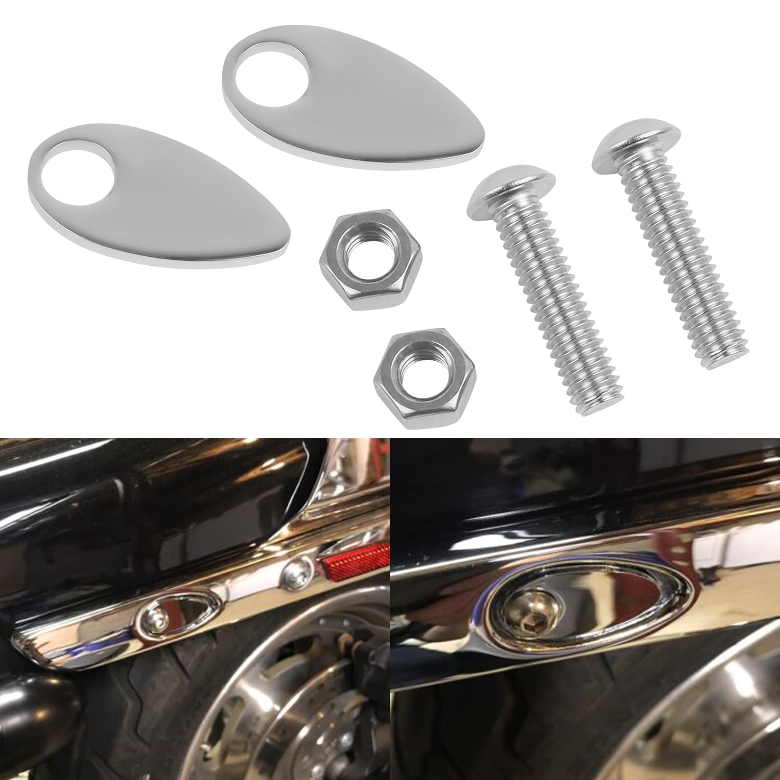 Photo 1 of LOOBOR Rear Turn Signal Cover Plates Fender Strut Cover Plates Replacement for Harley Dyna Street Bob Fat Bob Low Rider Wide Glide Switchback Super Glide FXDC FXDLS FXDBL 2006-2017