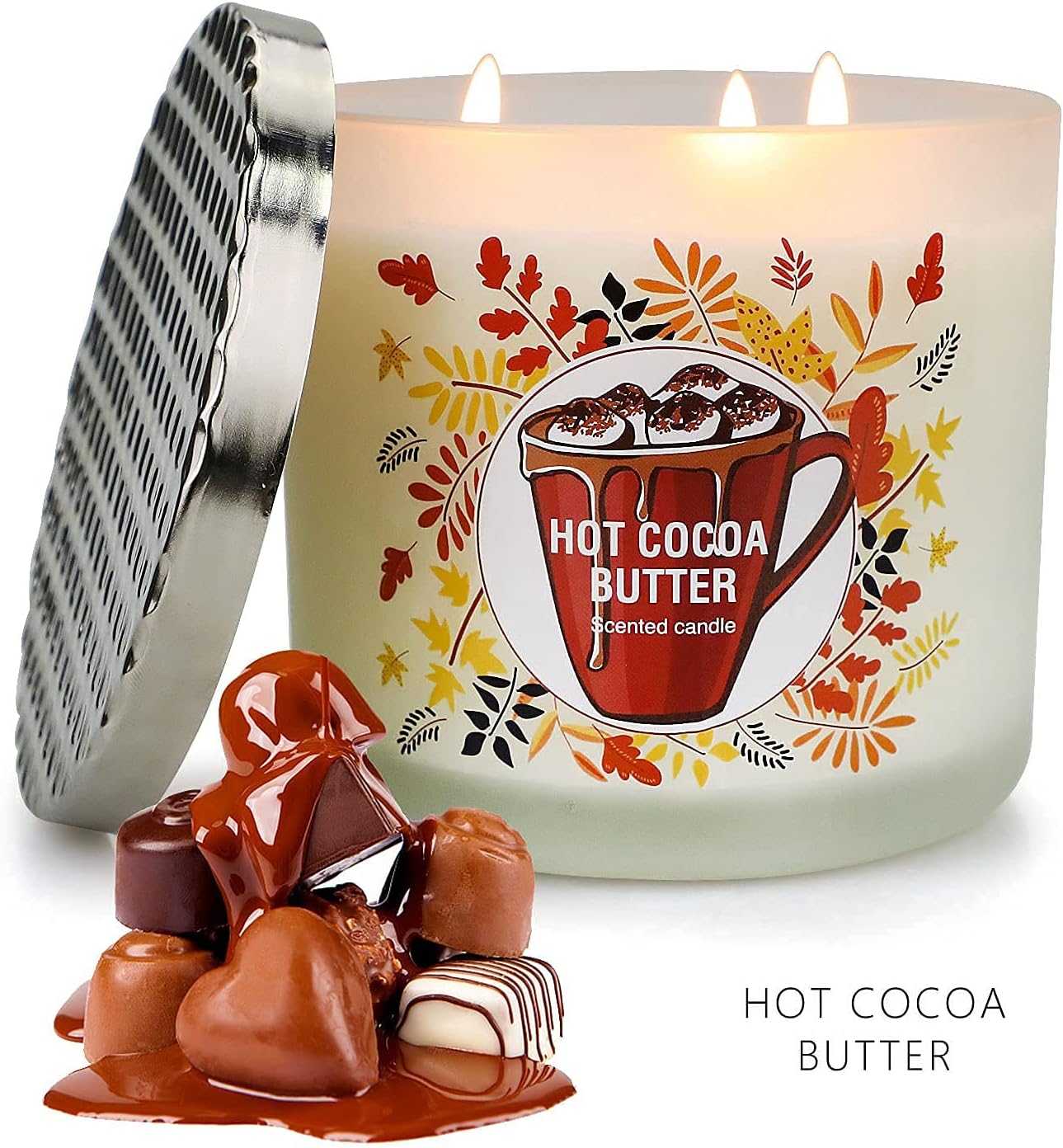 YINUO LIGHT Large Jar Candles, 3 Wick Candles, Soy Wax Aromatherapy Candle, Scented Candles for Relaxation Stress Relief, Hot Cocoa Cream Scented Candle Gift for Women, 14.6oz: Home Improvement