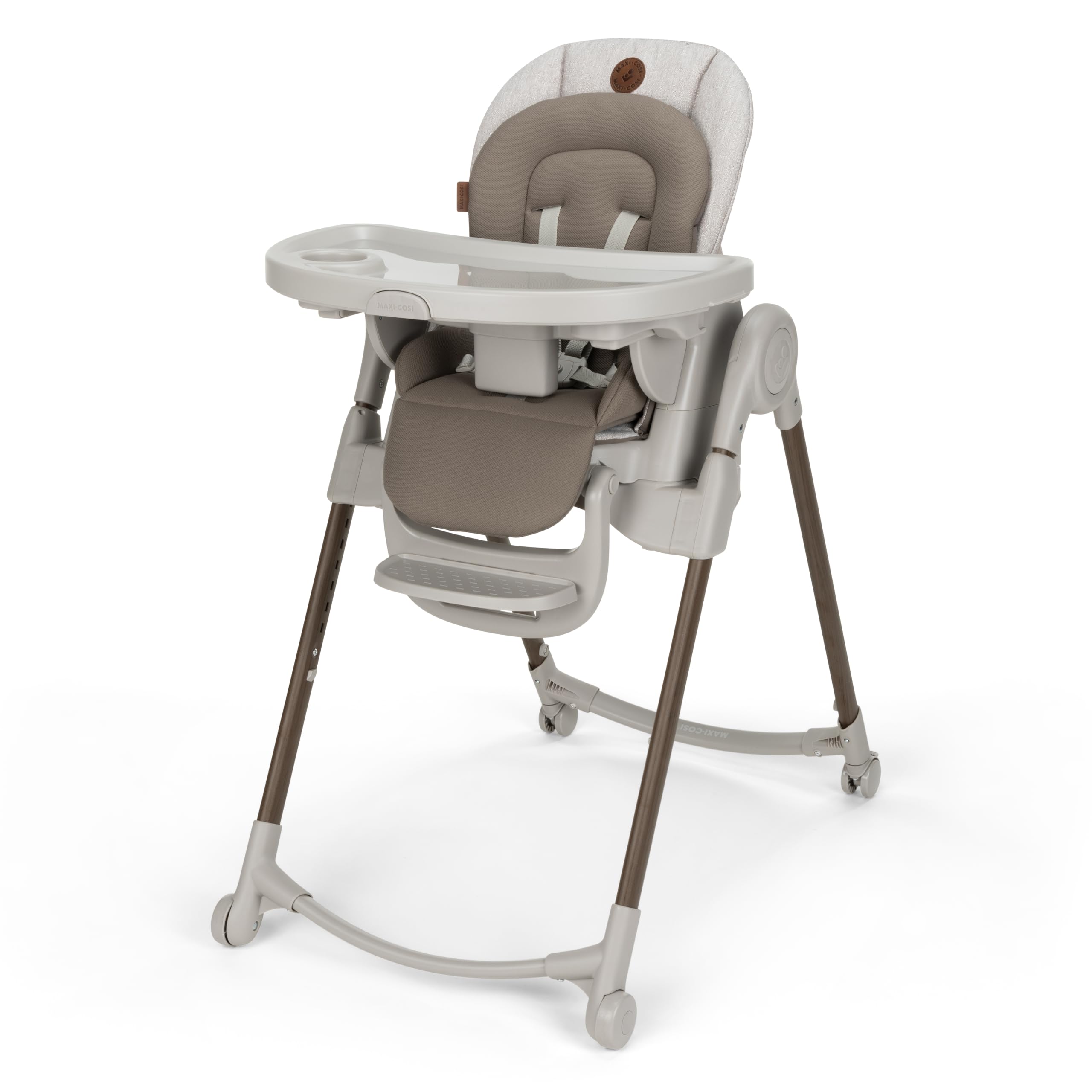 Maxi-COSI Minla 6-in-1 High Chair for Babies & Toddlers, Portable Foldable Highchair, EcoCare Fabric, 9 Heights, 5 Reclines, 4 Tray Positions, Truffle Image