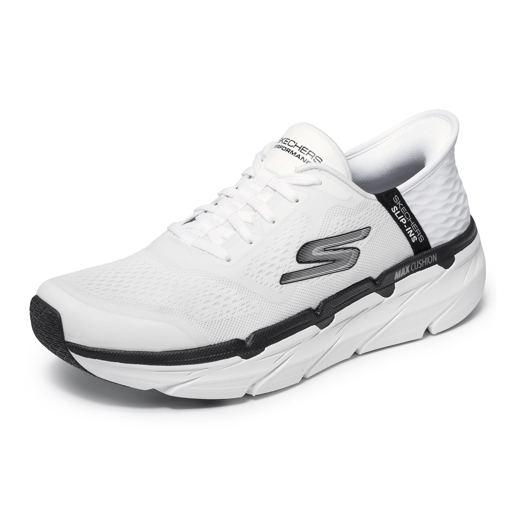 Skechers Men's Max Cushioning Slip-ins - Athletic Workout Running Walking Shoes with Memory Foam, White, 10 Image Skechers Men's Max Cushioning Slip-ins - Athletic Workout Running Walking Shoes with Memory Foam, White, 10 Image