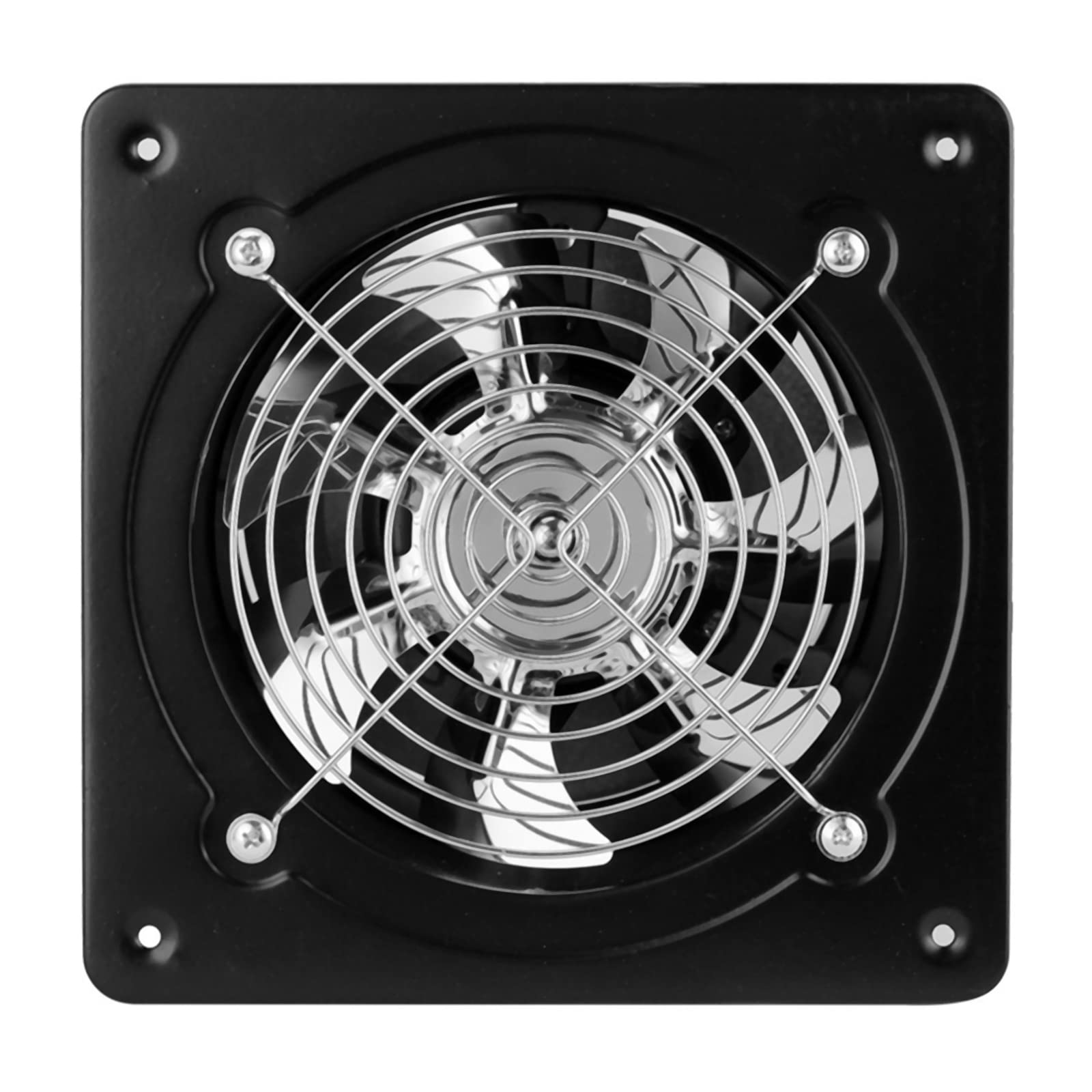 WMLBK Wall Mounted Exhaust Fan, Low Noise Extractor Ventilator Fan, Axial Exhaust Blower Flow Exhaust Attic Ventilation for Home Kitchen Bathroom Garage Warehouse Industrial Restaurant (7 inch Black)