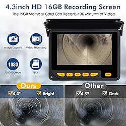 Sewer Camera 100FT,4.3" HD Screen,SYANSPAN 23mm
