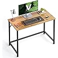 VASAGLE Computer Desk, Gaming Desk, Home Office Desk, for Small Spaces, 19.7 x 39.4 x 29.5 Inches, Industrial Style, Metal Frame, Honey Brown and Black ULWD041B05V1