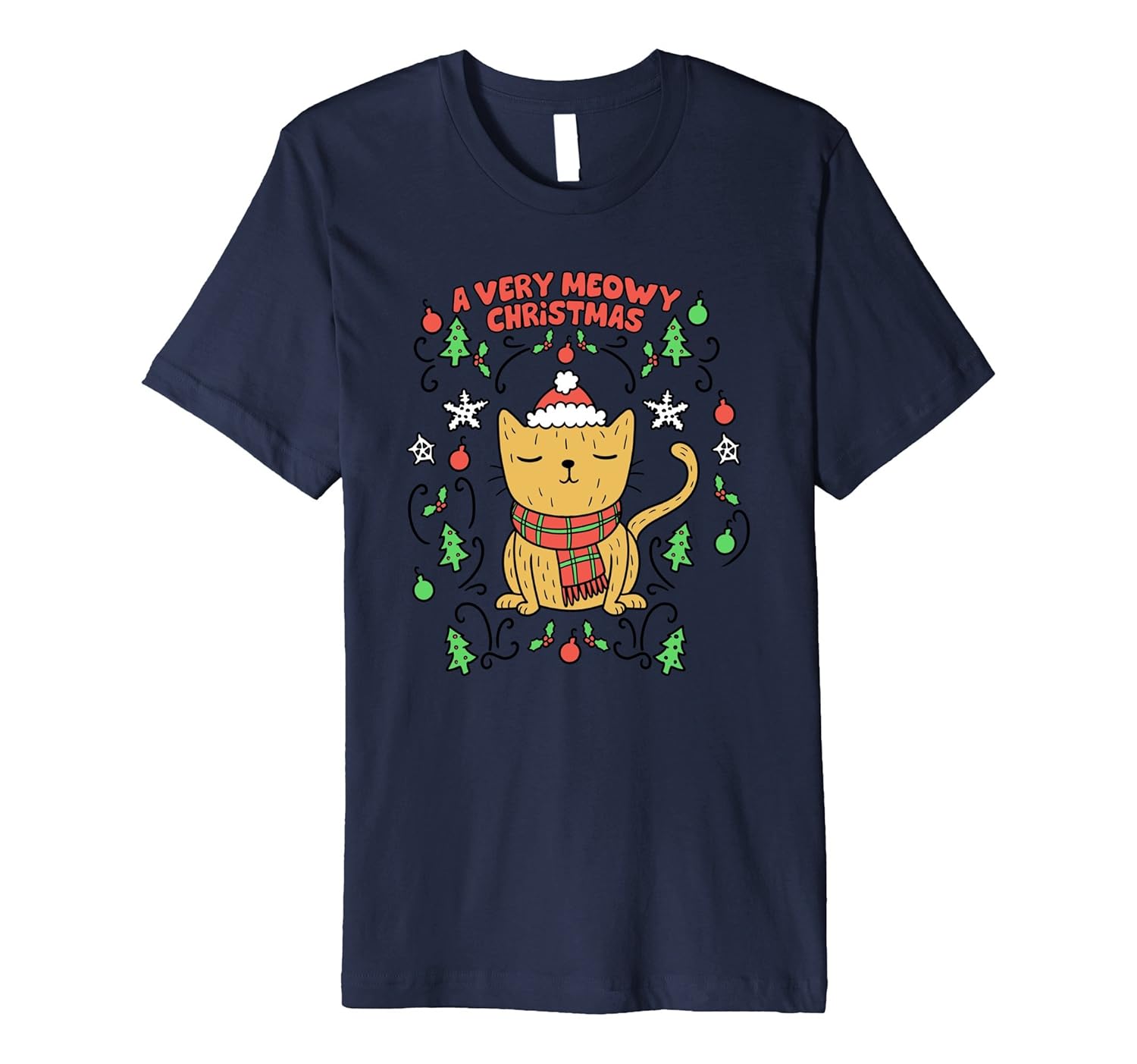 A Very Meowy Christmas T Shirt Cute Cat Tee-ANZ