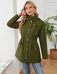 LOMON Women Rain Jacket Lightweight Hooded Jackets