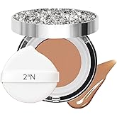 2aN Gleaming Tension Cushion Foundation Pact, Korean Cushion Foundation Makeup, Lightweight & Buildable Coverage with Ceramides and Centella Asiatica (#29 Caramel Beige, 0.45 oz)
