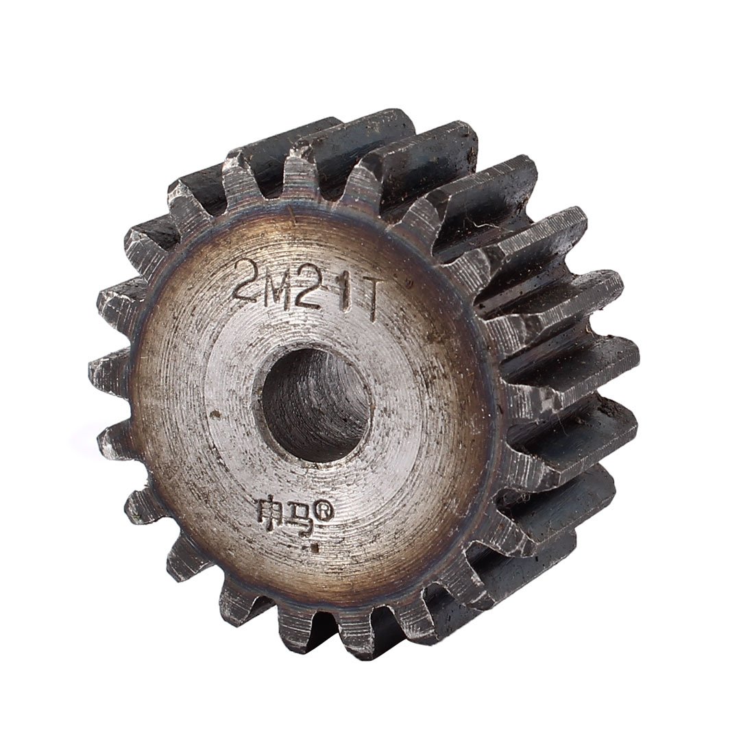 Sourcingmap 10mmx46mmx20mm Module 2 21 Teeth Metal Straight Spur Gear Wheel Gray